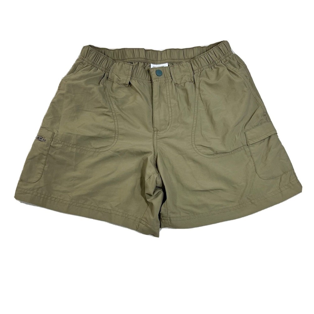 Columbia Sportswear Shorts Women S Tan Cargo Outdoor Hiking Elastic Waist Nylon